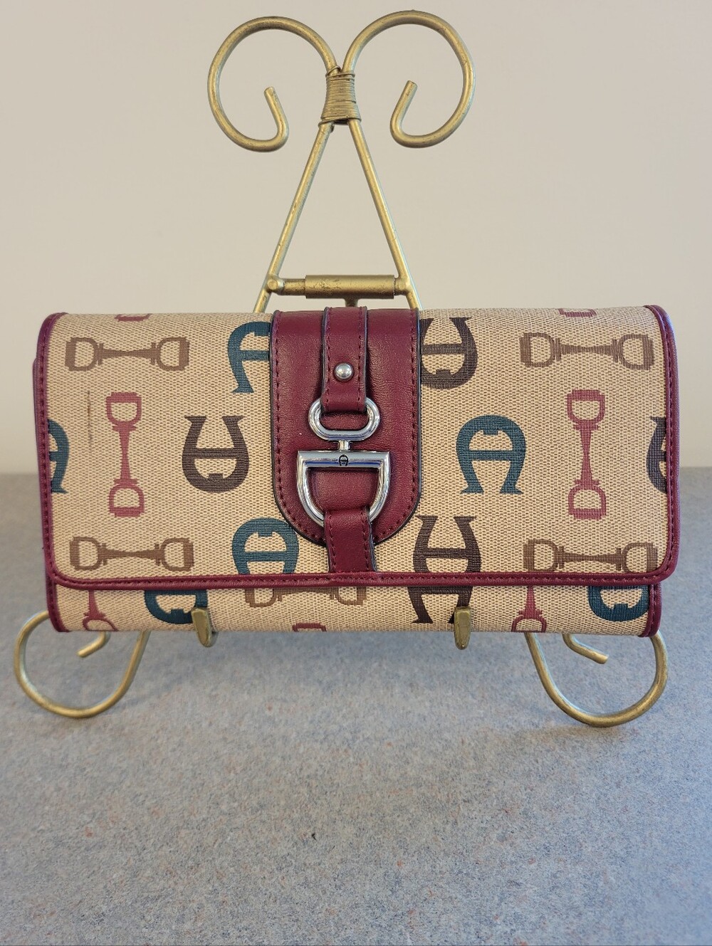 Etienne Aigner Monogram Signature Horse-Bit Wallet - Never Used